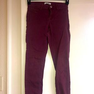 Maroon Y2K Pants Low Rise Dark Red Skinny Jeans